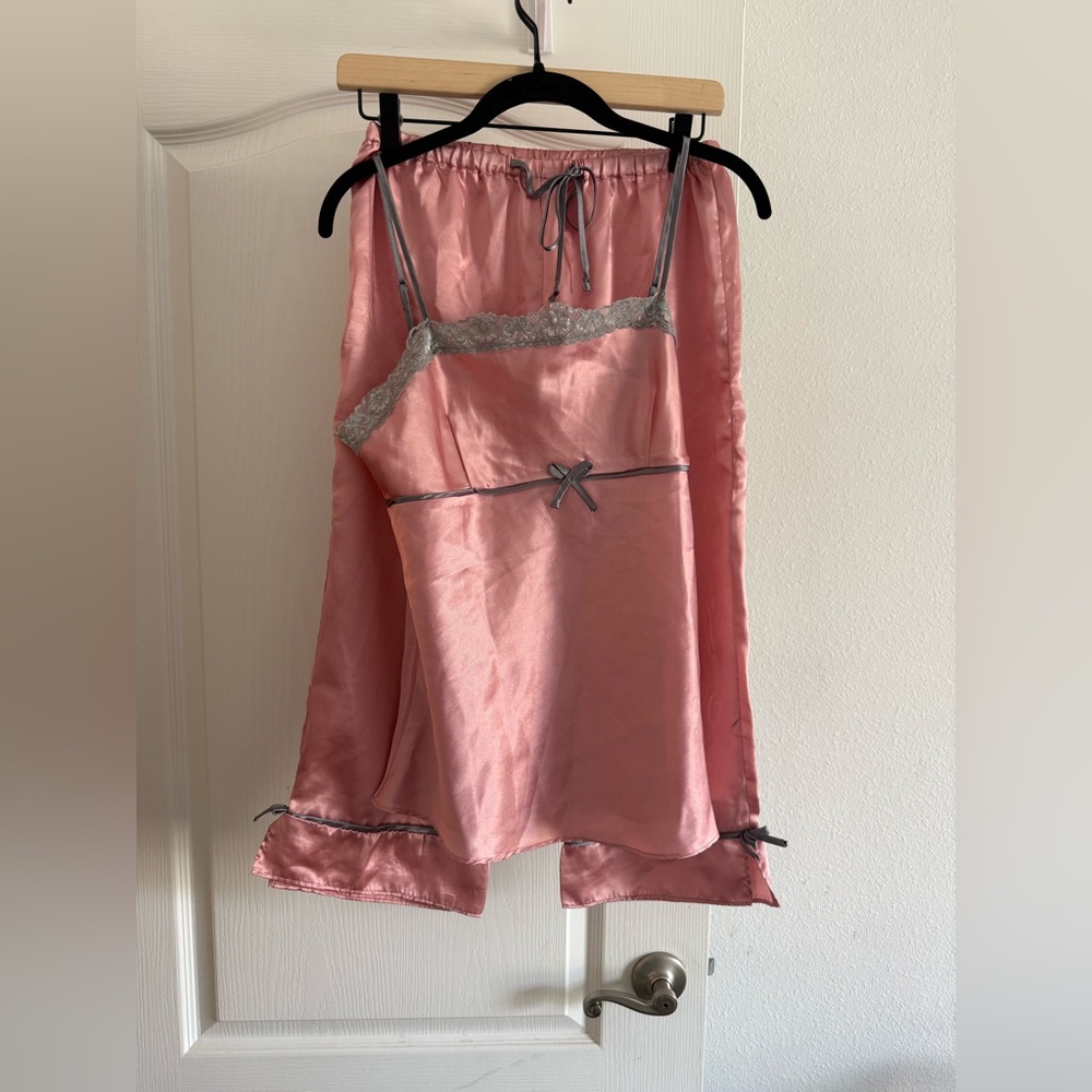 Isabella Satin Trim Pajama Set SZ L